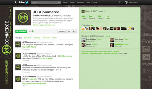 JEB Commerce Twitter Page